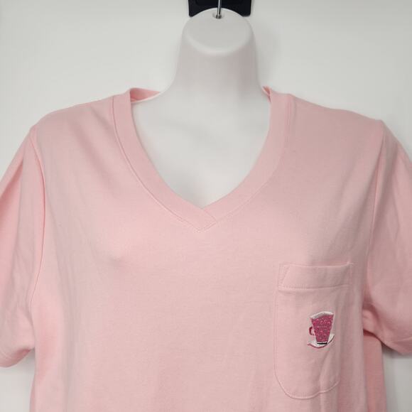 NWT Cabernet Sleepwear Pink Nightgown Sleepwear Embroidered Coffee Latte Women M - Picture 4 of 7